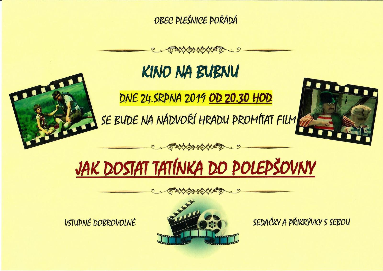 Pozvánka na promítání filmu na hradě Buben 24.srpna 2019